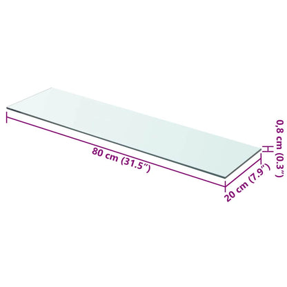 Shelf Panel Glass Clear 80x20 cm