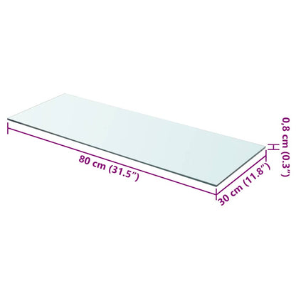 Shelf Panel Glass Clear 80x30 cm