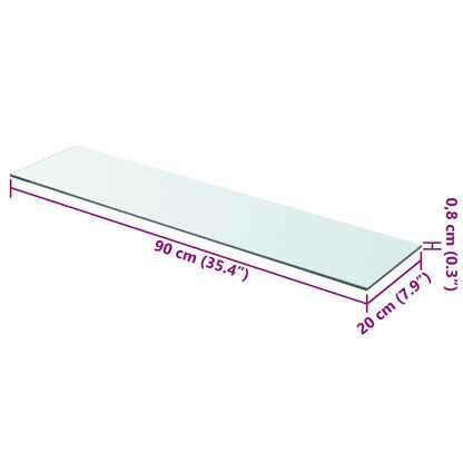 Shelf Panel Glass Clear 90x20 cm