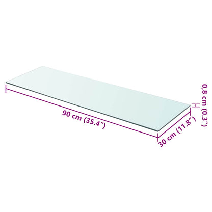 Shelf Panel Glass Clear 90x30 cm