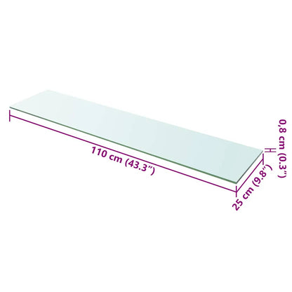Shelf Panel Glass Clear 110x25 cm