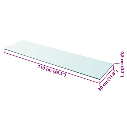 Shelf Panel Glass Clear 110x30 cm