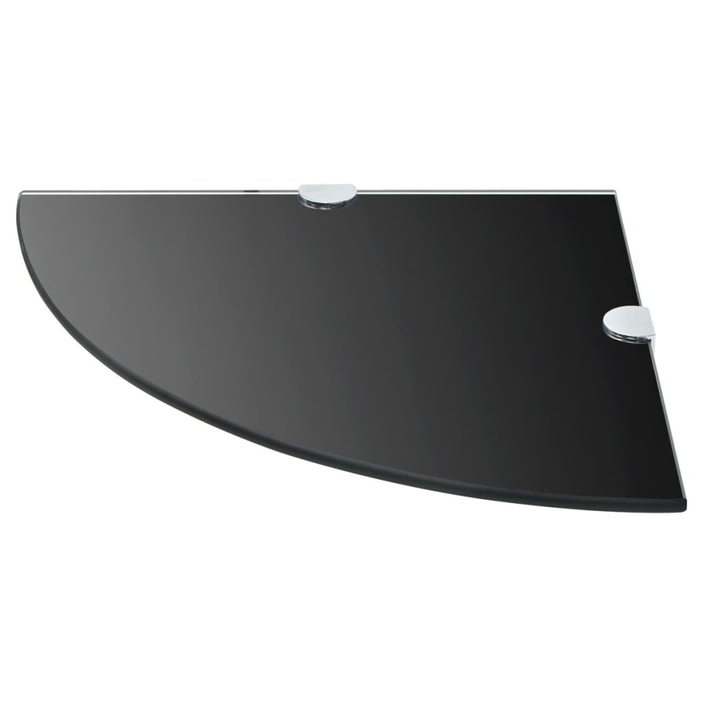 Corner Shelf Black Tempered glass Small Wall mounting