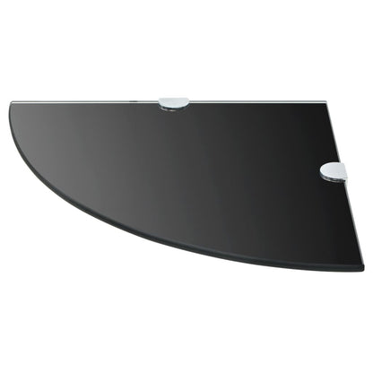 Corner Shelf Black Tempered glass Small Wall mounting