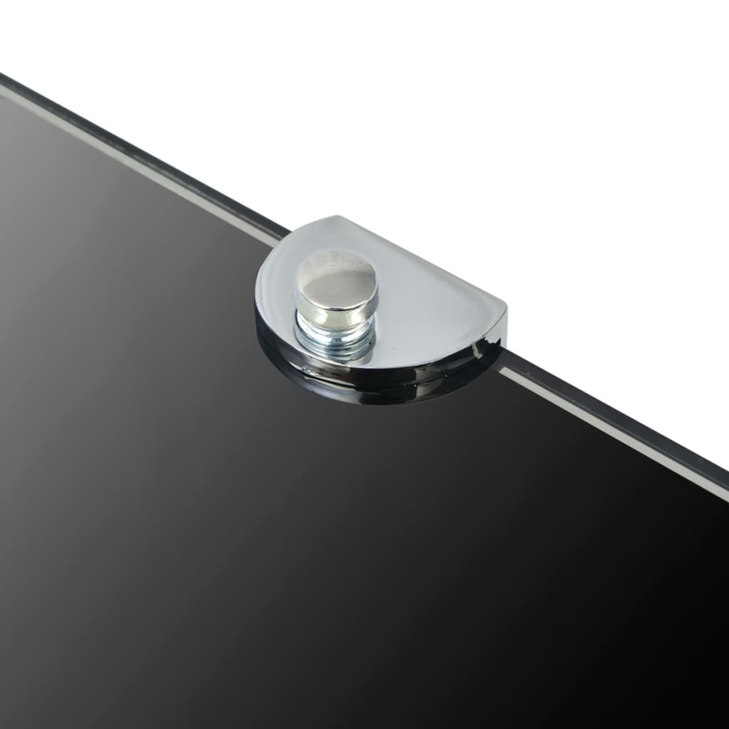 Corner Shelf Black Tempered glass Small Wall mounting