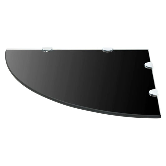 Corner Shelf | Black | Tempered Glass | Medium | Wall mounting