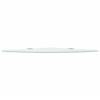 Corner Shelf with Chrome Supports Glass White 25x25 cm