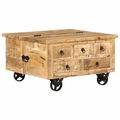 Coffee Table Rough Mango Wood 70x70x40 cm