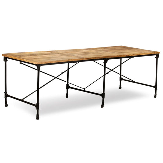 Dining Table | Brown and Black | Solid Mango Wood and Powder-Coated Steel