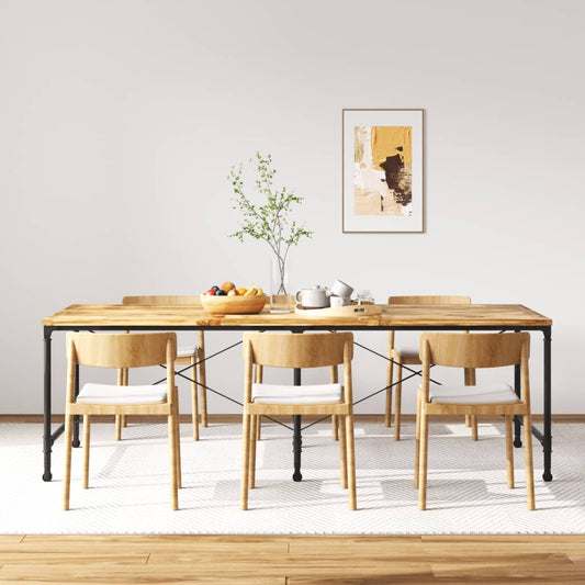 Dining Table | Brown and Black | Solid Mango Wood and Powder-Coated Steel