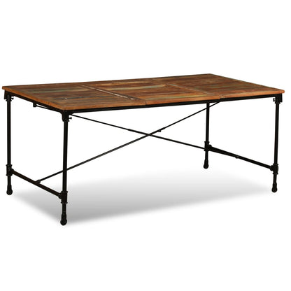 Dining Table Multicolor Solid reclaimed wood and powder-coated steel