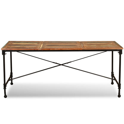 Dining Table Multicolor Solid reclaimed wood and powder-coated steel