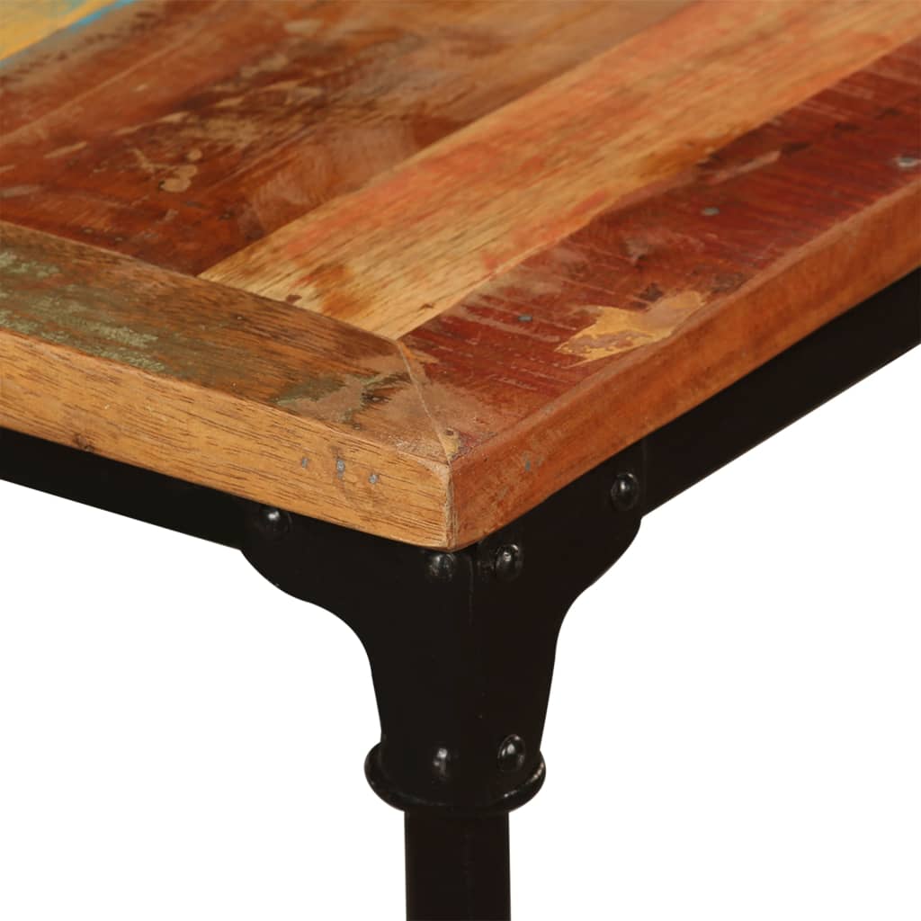 Dining Table Multicolor Solid reclaimed wood and powder-coated steel