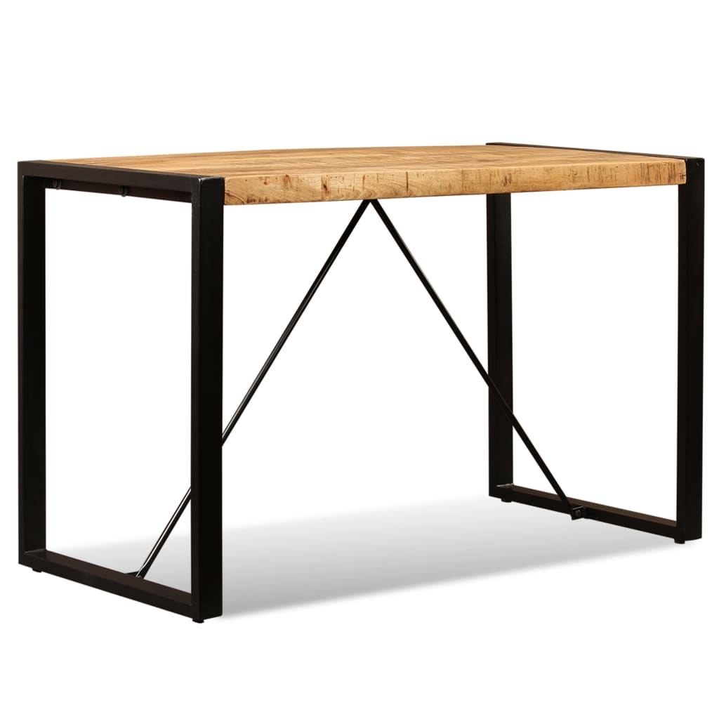 Dining Table Brown and Black Solid rough mango wood 47.2 in
