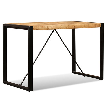 Dining Table Brown and Black Solid rough mango wood 47.2 in