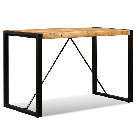 Dining Table Brown and Black Solid rough mango wood 47.2 in
