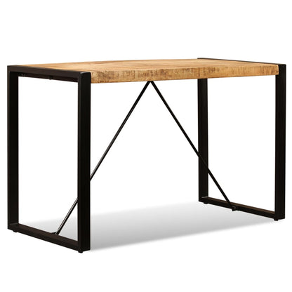 Dining Table Brown and Black Solid rough mango wood 47.2 in