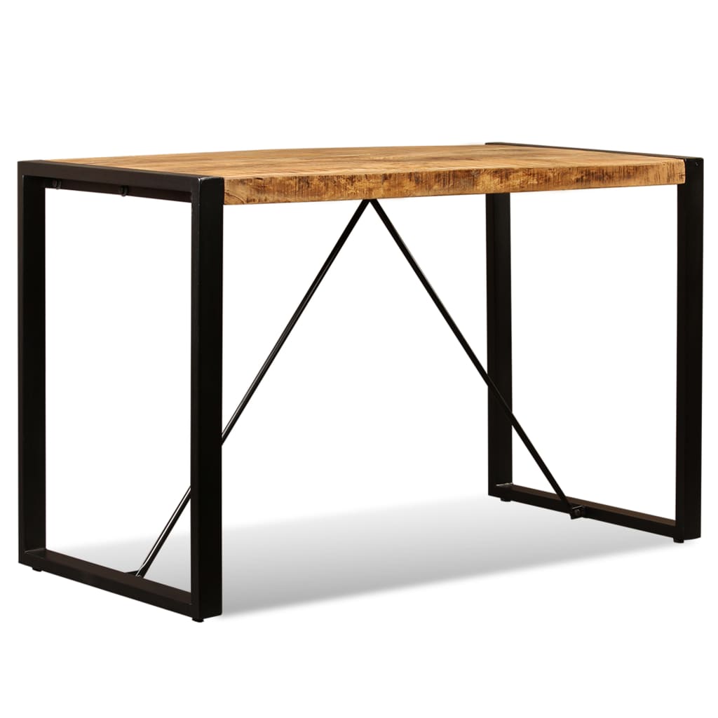 Dining Table Brown and Black Solid rough mango wood 47.2 in