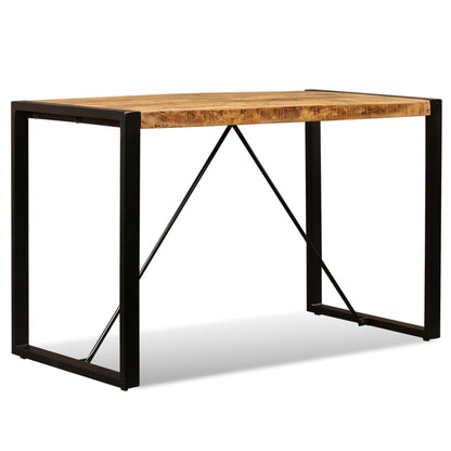 Dining Table Brown and Black Solid rough mango wood 47.2 in
