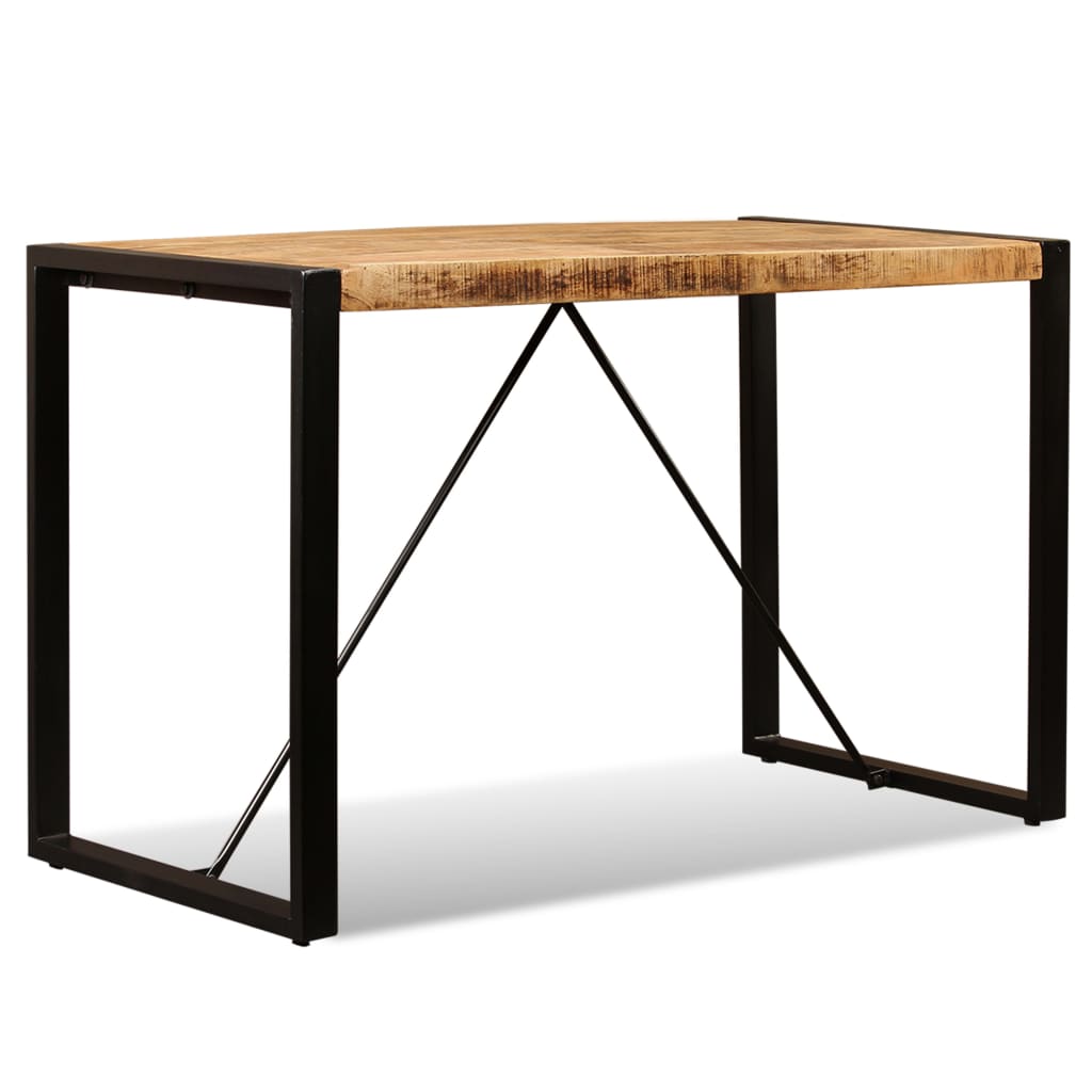 Dining Table Brown and Black Solid rough mango wood 47.2 in