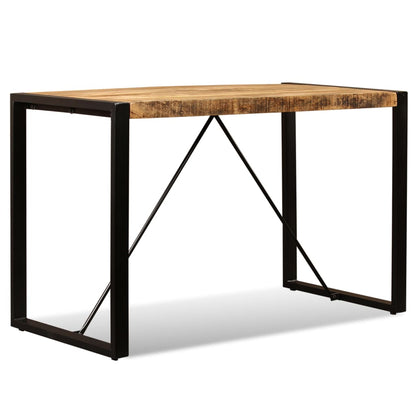 Dining Table Brown and Black Solid rough mango wood 47.2 in