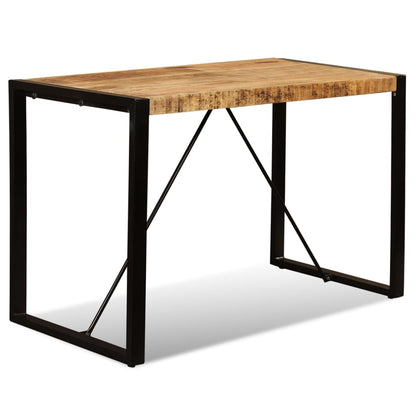 Dining Table Brown and Black Solid rough mango wood 47.2 in