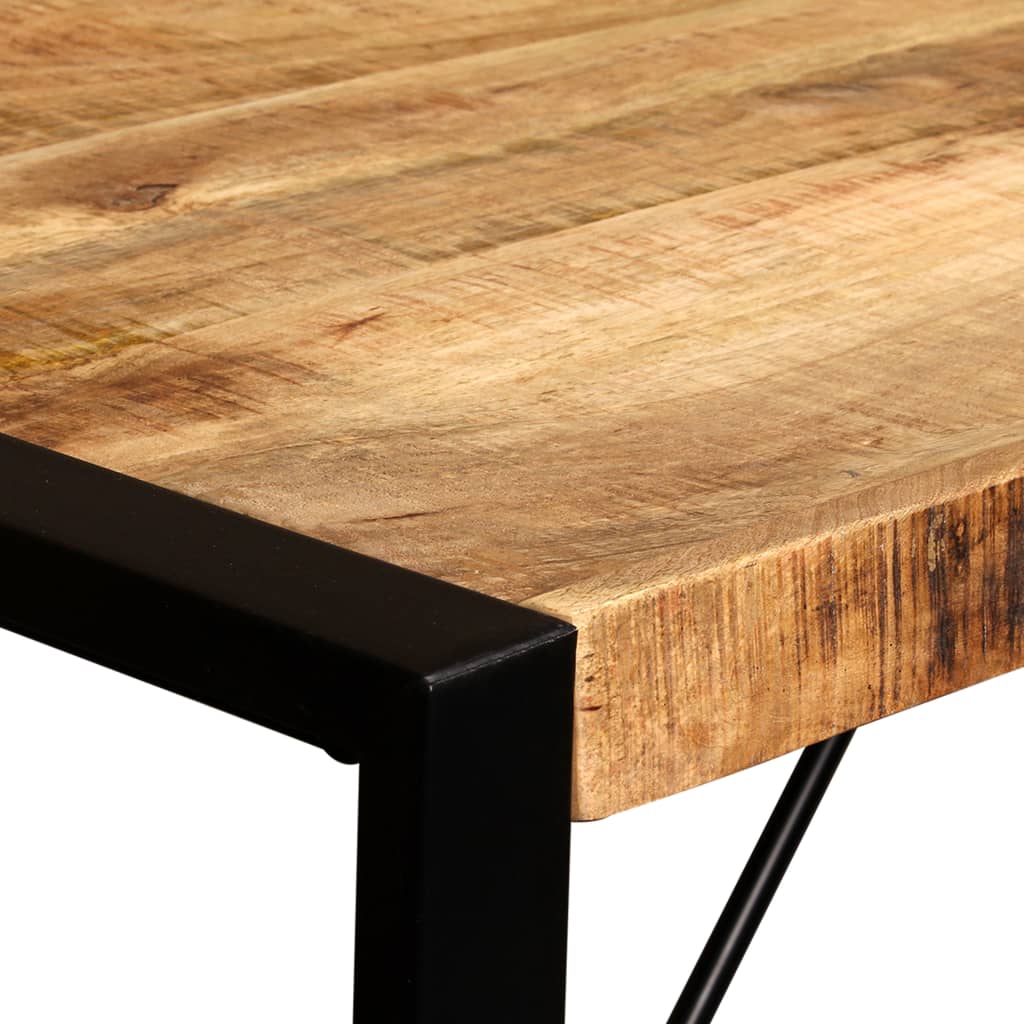 Dining Table Brown and Black Solid rough mango wood 47.2 in
