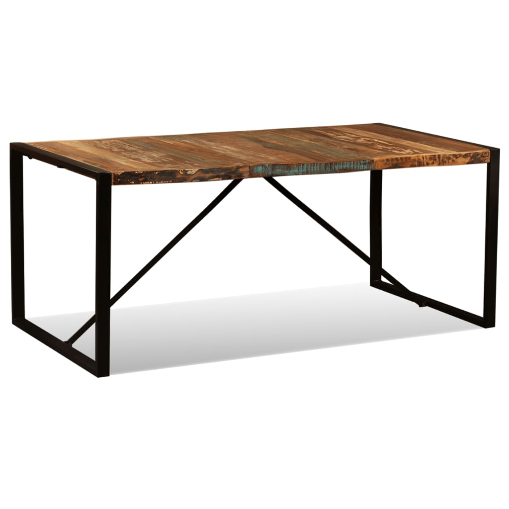 vidaXL Dining Table Multicolour Reclaimed Wood 70.9 in Durable