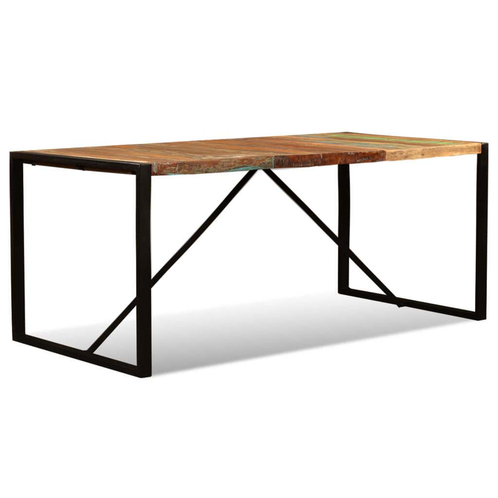 vidaXL Dining Table Multicolour Reclaimed Wood 70.9 in Durable