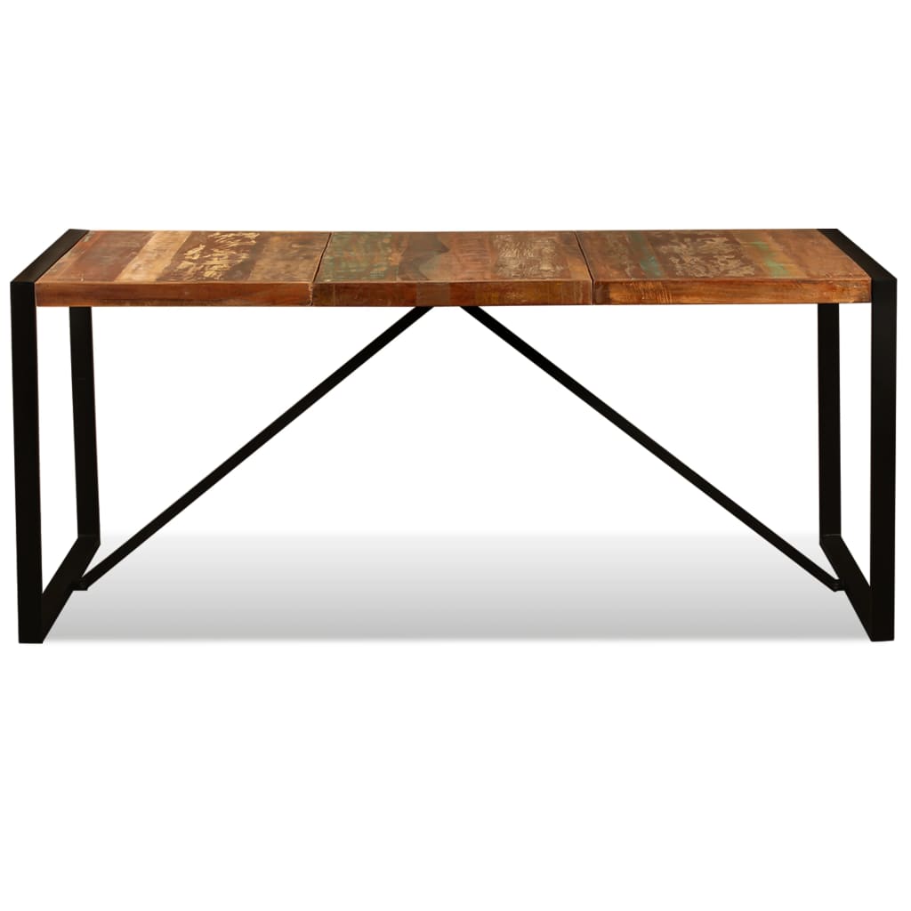 vidaXL Dining Table Multicolour Reclaimed Wood 70.9 in Durable