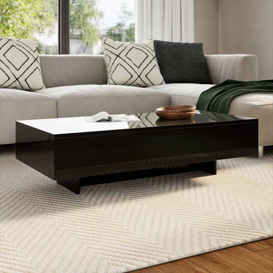 Coffee Table | High Gloss Black | MDF | 115 x 55 x 31 cm | Gloss Finish