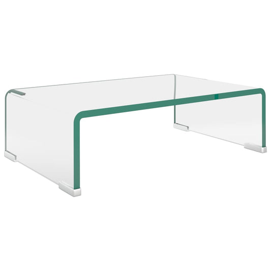 TV Stand | Clear | Toughened Glass, Plastic | 40 x 25 x 11 cm | TV Stand