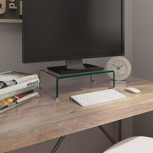 TV Stand | Clear | Toughened Glass, Plastic | 40 x 25 x 11 cm | TV Stand