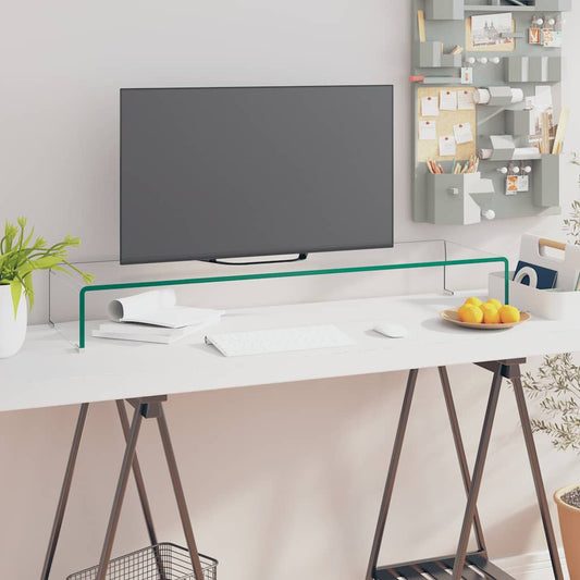 TV Stand | Clear | Tough Tempered Glass, Plastic | Medium | Sleek