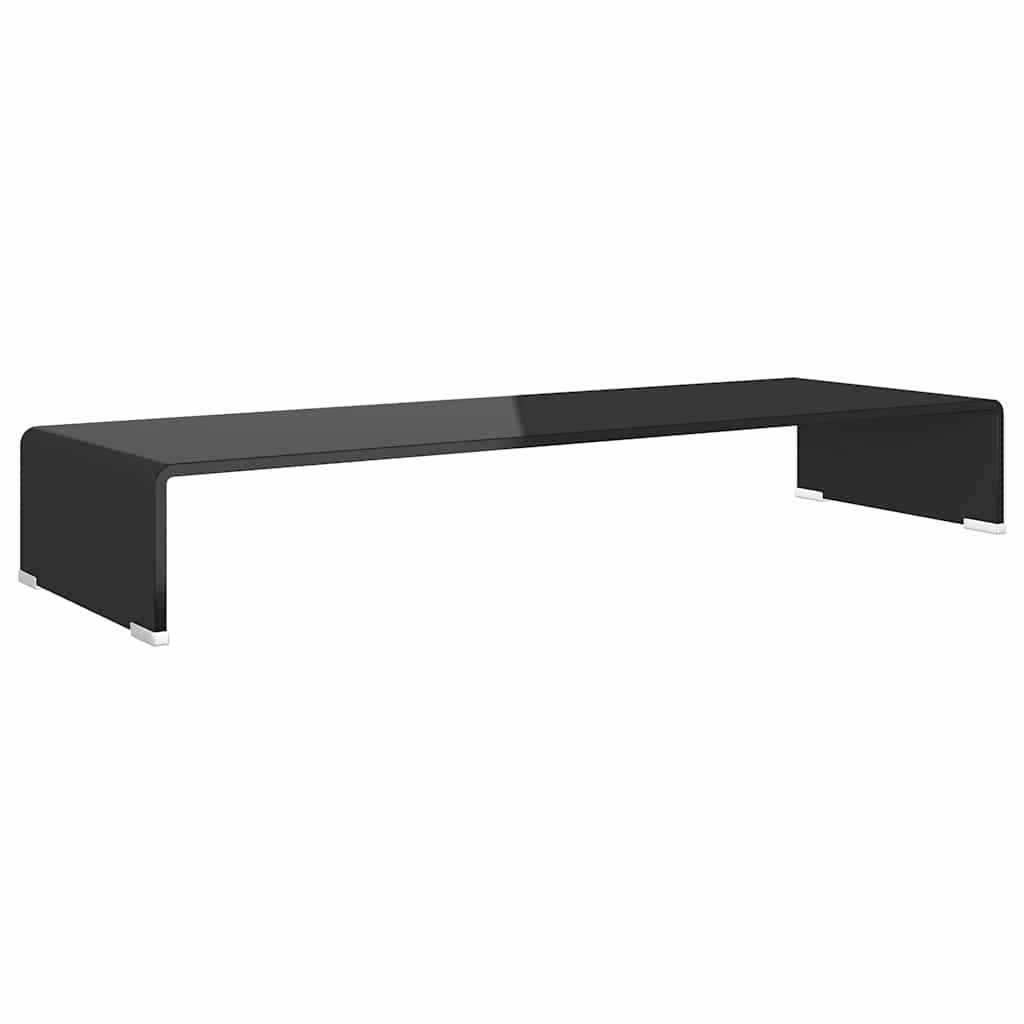 TV Stand | Black | Tempered Glass, Plastic | Medium | Glass surface