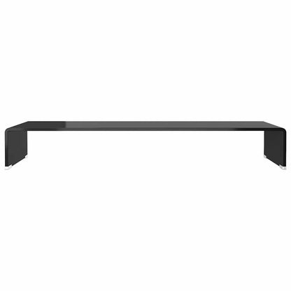 TV Stand | Black | Tempered Glass, Plastic | Medium | Glass surface
