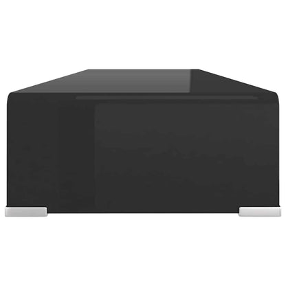 TV Stand | Black | Tempered Glass, Plastic | Medium | Glass surface