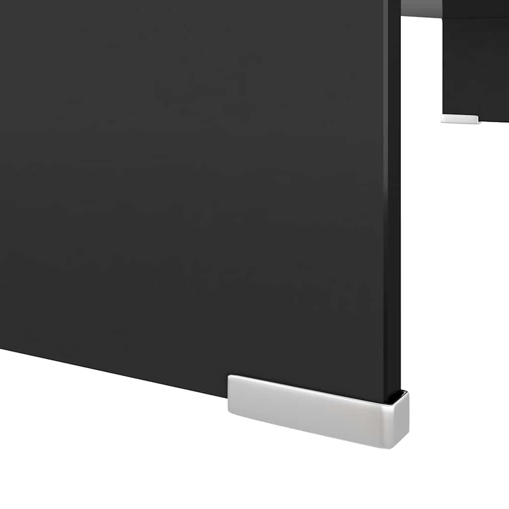 TV Stand | Black | Tempered Glass, Plastic | Medium | Glass surface