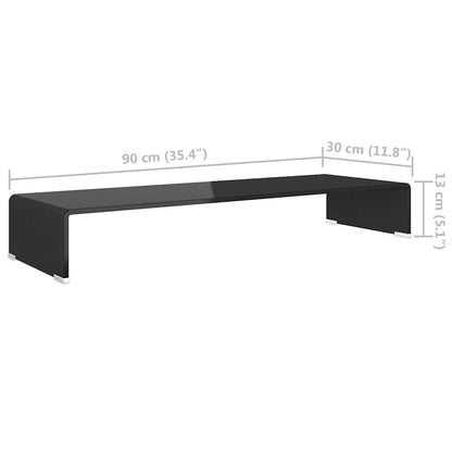 TV Stand | Black | Tempered Glass, Plastic | Medium | Glass surface