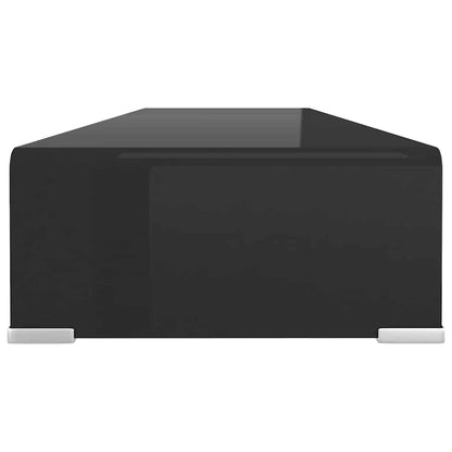 TV Stand/Monitor Riser Glass Black 100x30x13 cm