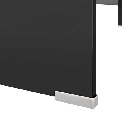 TV Stand | Black | Tempered Glass | Medium | Sleek | TV Stand