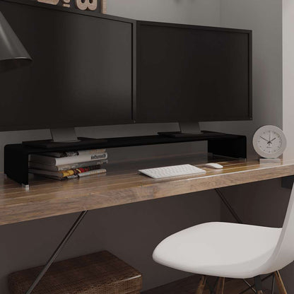 TV Cabinet | Black | Tempered glass, plastic | 120x30x13 cm | TV Cabinet