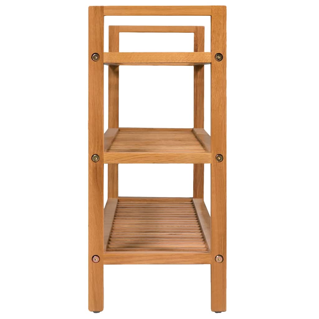 Shoe Rack with 3 Shelves Solid Oak Wood 39.4"x10.6"x23.6