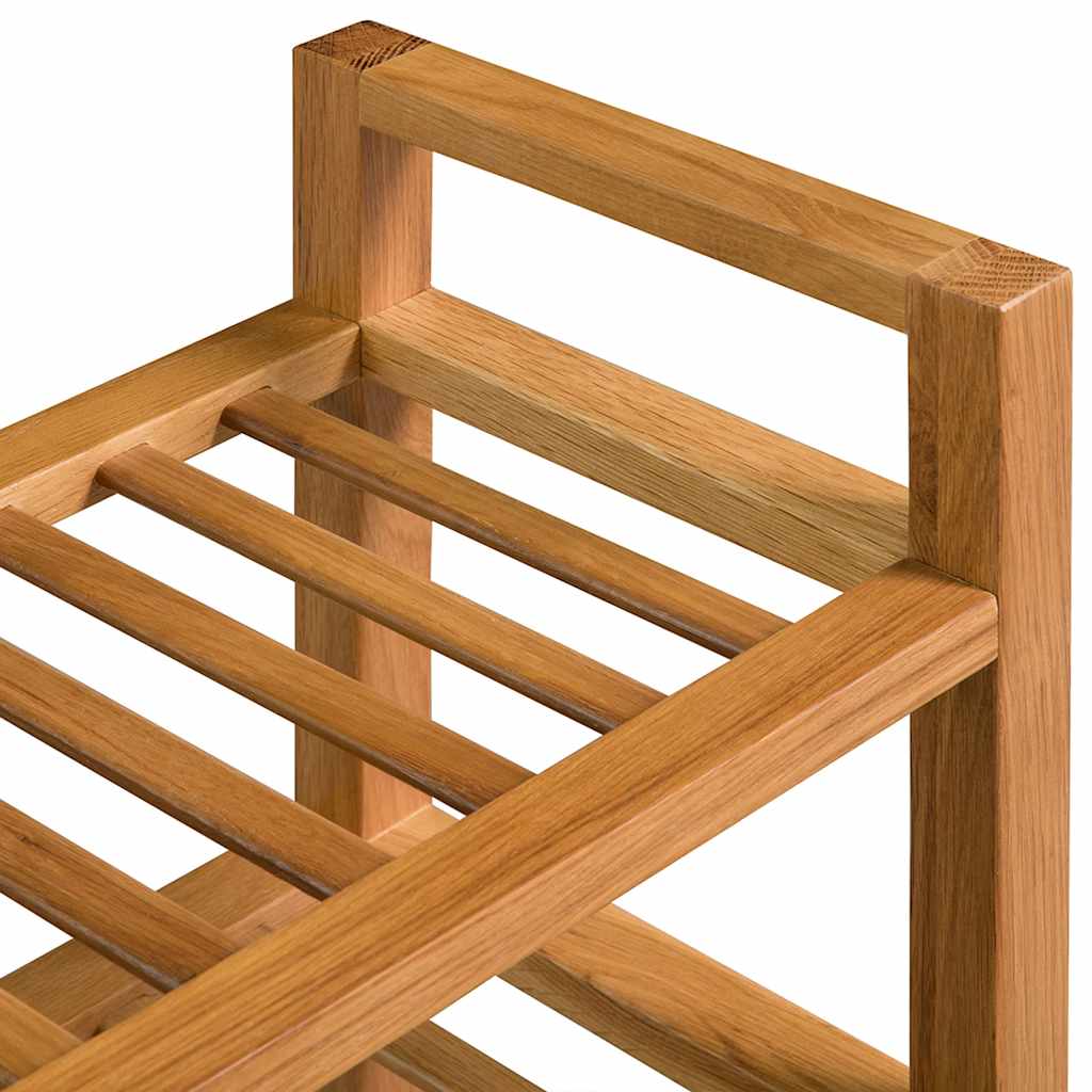 Shoe Rack with 3 Shelves Solid Oak Wood 39.4"x10.6"x23.6