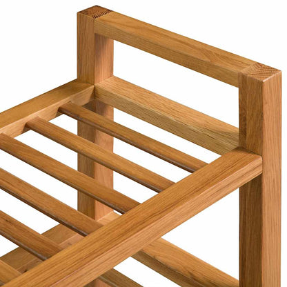 Shoe Rack with 3 Shelves Solid Oak Wood 39.4"x10.6"x23.6