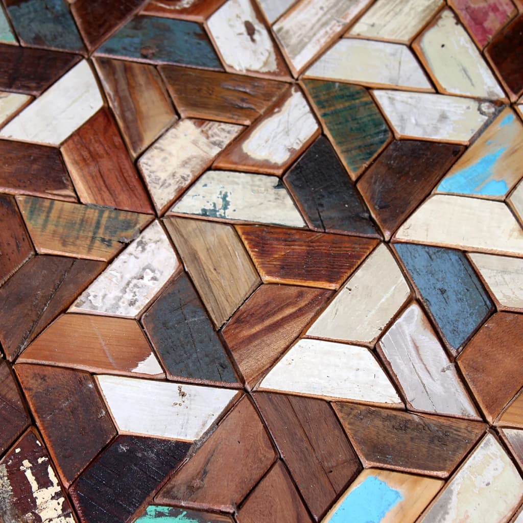 vidaXL Coffee Table Set of 3 Multicolor Solid reclaimed wood