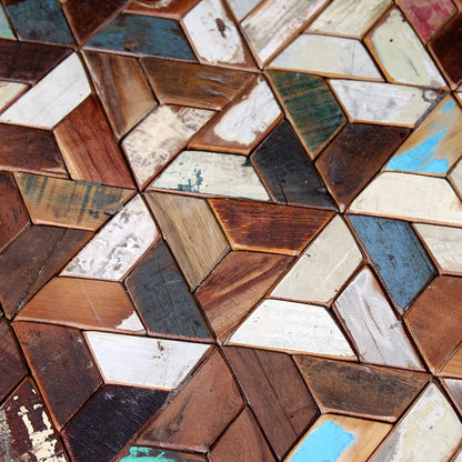 vidaXL Coffee Table Set of 3 Multicolor Solid reclaimed wood