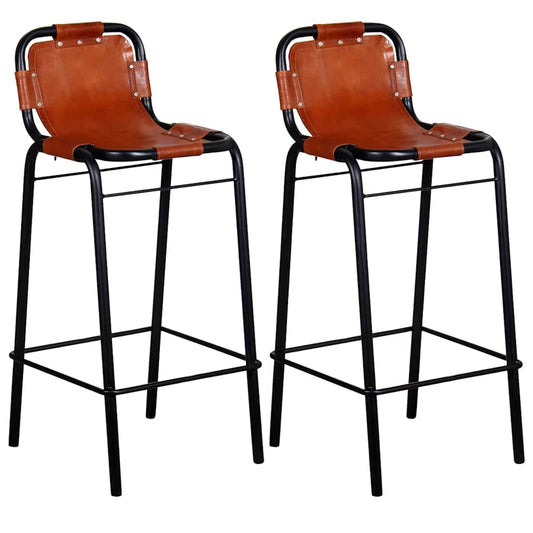 Bar Stool | Set of 2 | brown and black