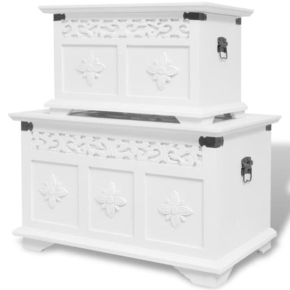 Storage Chest | White | MDF and Solid Pine wood | Large and Small