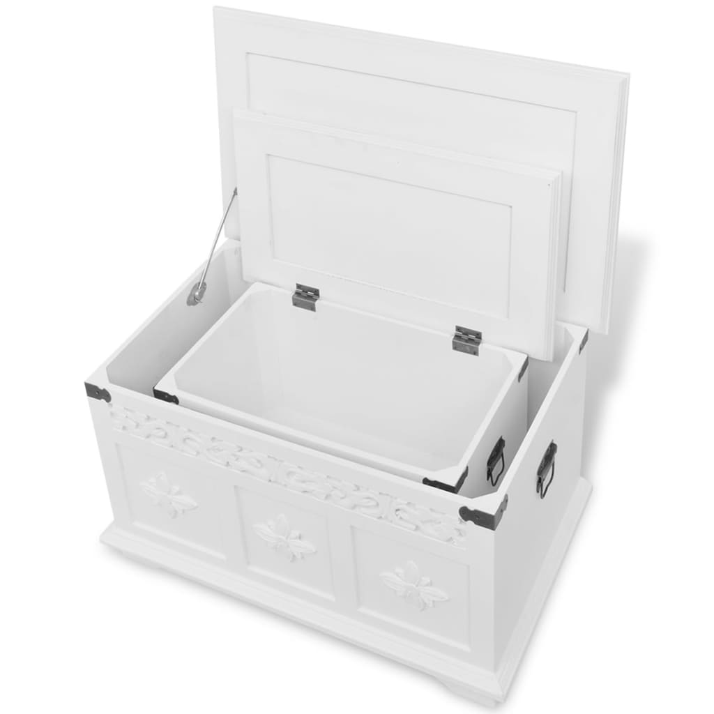 Storage Chest | White | MDF and Solid Pine wood | Large and Small